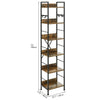 6 Tiers Bookcase Wooden Tall Shelving Storage Display Book Shelf for Living Room