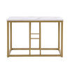 Kitchen Table Set Dining Table and 6 Chairs Set in Marble Effect Space Saving