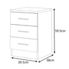 3 Drawer Bedside - Black Gloss Fronts & Matt Walnut Carcass REFLECT