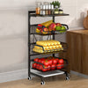 3/4/5 Tier Kitchen Trolley Storage Rack Cart Slim Rolling Trolley W/ Wheels