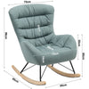 Nordic Wooden Rocking Chair Padded Accent Lounge Armchair Living Room Bedroom UK