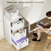 3-Drawer File Filing Cabinet Lockable Compact Size for A4 Letter White