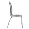2pcs High Back Dining Chairs PU Leather Padded Seat Chrome Legs Kitchen Office