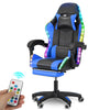 Gaming Chair 12 RGB LED Lights Computer Office Chair Swivel Chair Footrest Blue