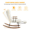 Nursing Boucle Fabric Rocking Chair Relaxing Recliner Armchair with Footrest