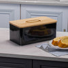 Bread Bin With Bamboo Lid as Cutting Chopping Board Loaf Storage Container