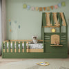 Wooden House Bed with 2 Storage Drawers & Slatted Frame 3ft Single Canopy Bed