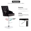 360° Swivel Black Grey Velvet Bar Stool Gas Lift Lion Head Elevated Chair Seat