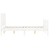 Gecheer Bed Frame with Headboard White 120x200 Solid Wood Bed Frame Q0F4