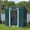 Metal Garden Shed 6X4ft Outdoor Garden Storage Shed Tool Bike Apex Roof Green