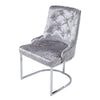 1/2PCS Velvet Dining Chairs Luxury Padded Dining Room Chairs Armless Silver Legs