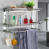 Stainless Steel Double Chrome Towel Rail Holder Wall Mounted Bathroom Rack Shelf