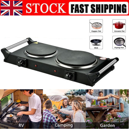 2500w Electric Hot Plate Hob Portable Table Hob Kitchen Stove Cooker Double Top