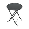 Luxur Outdoor Patio Furniture Glass Dining Round Steel Legs Garden Table 60/80CM