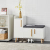 Wooden Shoe Storage Cabinet Bench With Seat Cushion Shoe Organizer Footwear Rack
