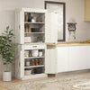 Freestanding Kitchen Cupboard, Tall Storage Cabinet w/ Drawer and Shelves, White
