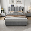 Upholstered Bed Frame Velvet 4ft6 Double Bed with Stereo, Charging & Lighting