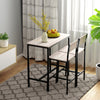 3-Piece Bar Table and Stools Set, Industrial Breakfast Bar Set with Footrest