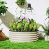 Galvanised Planter with Gloves, 120 x 120 x 43cm, Cream White