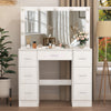 White Dressing Table with LED Lights Mirror 7 Drawers Vanity Makeup Desk Set NEW