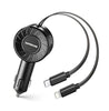 Retractable Fast Car Charger Port Car Charger Adaptor for iPhone Android UK