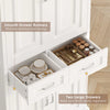 Kitchen Cabinet Pantry Tall Storage Cupboard 4 Doors 2 Drawers Modern White Unit