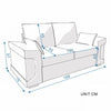 2/3 Seater Soft Fabric Deep Seat Sofa Settee Large Armrest Living Room Office