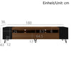 180cm Wide TV Media Unit with Storage Doors, Open Compartments & Side Shelves
