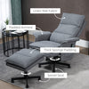 Swivel Recliner Chair and Footstool, Upholstered Armchair with Massage Function