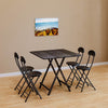 Small Foldable 60/70/80cm Dining Table And Chairs Bistro Set Breakfast Kitchen
