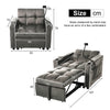 Single Convertible Sofa Bed, 3-in-1 Pull Out Sleeper Armchair with Cup Holders