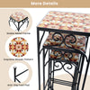 Metal Plant Stand Set of 3 Painted Flowerpot Mosaic Display Rack Pot Holder