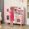AIYAPLAY Play Kitchen Kids Kitchen Set with Lights and Sounds, Pink