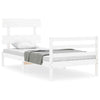 Bed Frame with Headboard White 90x200 cm Solid Wood vidaXL