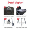 57cm Charcoal Grill BBQ with Thermometer, Stand Wheels& Cooker with Porcelain