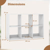 6-Cube Bookshelf Modern Cubby Bookcase with Back Guardrail & Anti-tipping Kits