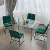 Metal Square Base Rectangular Tempered Glass Dining Table Dining Room Kitchen UK