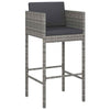 5 Piece Garden Bar Set with Cushions Grey Poly Rattan