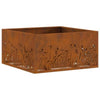 Fire Pit Square 60x60x30 cm Weathering Steel