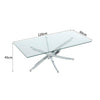 Modern Clear Tempered Glass Top Coffee Table Chrome Legs Living Kitchen Tables