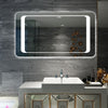 Modern Makeup Mirrors LED Lighting Rectangle Bathroom Mirror Anti-Fog Wall Mount