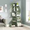 Modern 5-Tier Wall Corner Bookshelf, Stylish Corner Small Bookcase Storage Rack