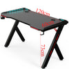 Adjustable LED Gaming Desk Computer Table w/Cup Holder Headphone Hook Cable Hole