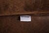 Distressed Tan Leather Fabric Chesterfield Armchair Button Tub Chair Club Chair