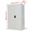 Metal Storage Cabinet Office Filing Cabinet 2 Door Lockable Garage Tools 3-Shelf