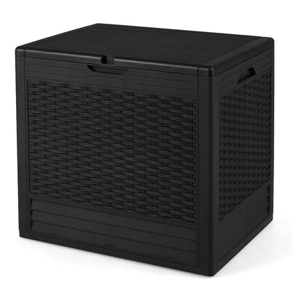 All-Weather Patio Plastic Storage Bin with Lockable Lid-Black