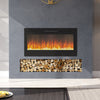 36, 40, 50, 60, Inch Electric Wall Glass Fire Black Frame Media Insert Mounted