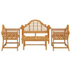 4 Piece Garden Lounge Set Solid Wood Teak