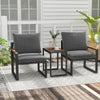 3Pcs Outdoor Conversation Set Garden Patio Furniture Chair Table Set w/Cushions