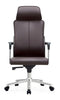 High-Back PU Leather Office Chair Swivel Ergonomic Adjustable Desk Chair - Brown